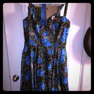 Sweetheart circle dress in blue spider Web